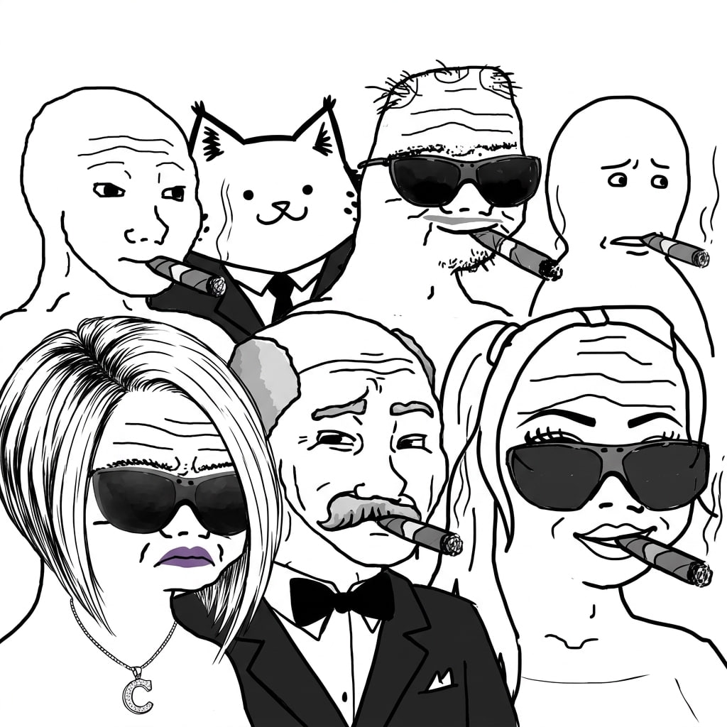 Individual gang members with cigars