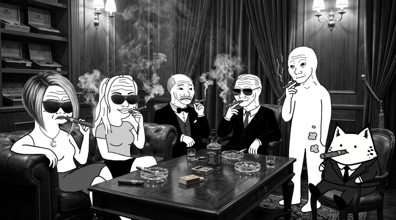 The gang in the cigar room after the rotation
